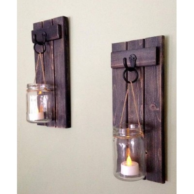 Rustic Wall Decor,Rustic Wooden Candle Holder