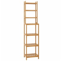 Furniture 7-Tier Floor Cabinet Free Standing Storage Rack Bathroom Bamboo Towel Shelf Organizer