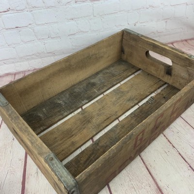 Vintage GCC BEVERAGES Wooden Soda Crate Case Tray