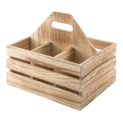 Six Pack Wood Crate WOOD WOODEN BOTTLE CADDY WINE BOTTLE STORAGE CRATE