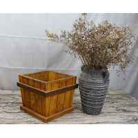 Pinewood Flower Planter with Rustic Color Home or Garden Decor