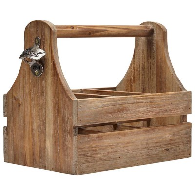 A vintage wine rack, bottle opener