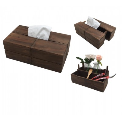 Multi-purpose tissue box/wooden box for storage/removable wooden box